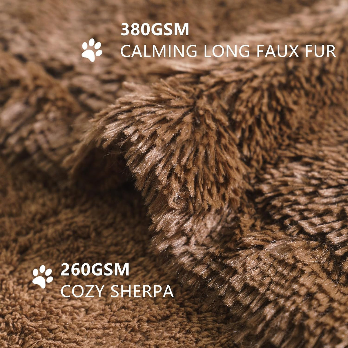 gogobunny Waterproof Dog Blanket for Couch & Furniture Protection - Super Soft Reversible Throw for Large Dogs & Cats, Calming Washable Fur & Sherpa Pet Blanket (60x80 Inch, Chocolate)
