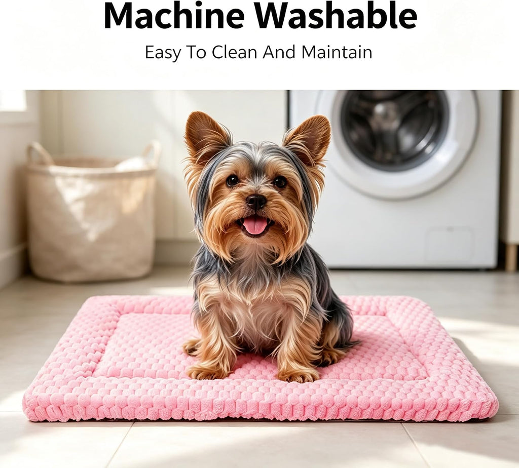 Dog Bed Mat - Durable & Cute Crate Dog Beds for Small Dogs & Cats, Comfortable Kennel Pad for Home, Crate & Travel