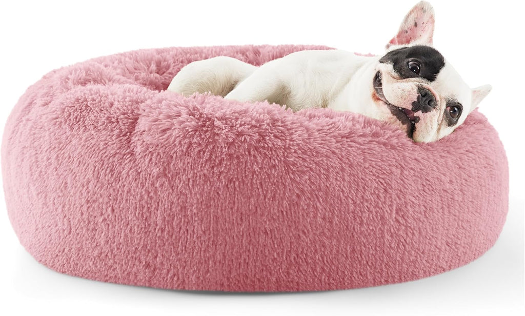 Bedsure Calming Small Dog Bed Donut Washable Cat＆Puppy Bed,23 inches