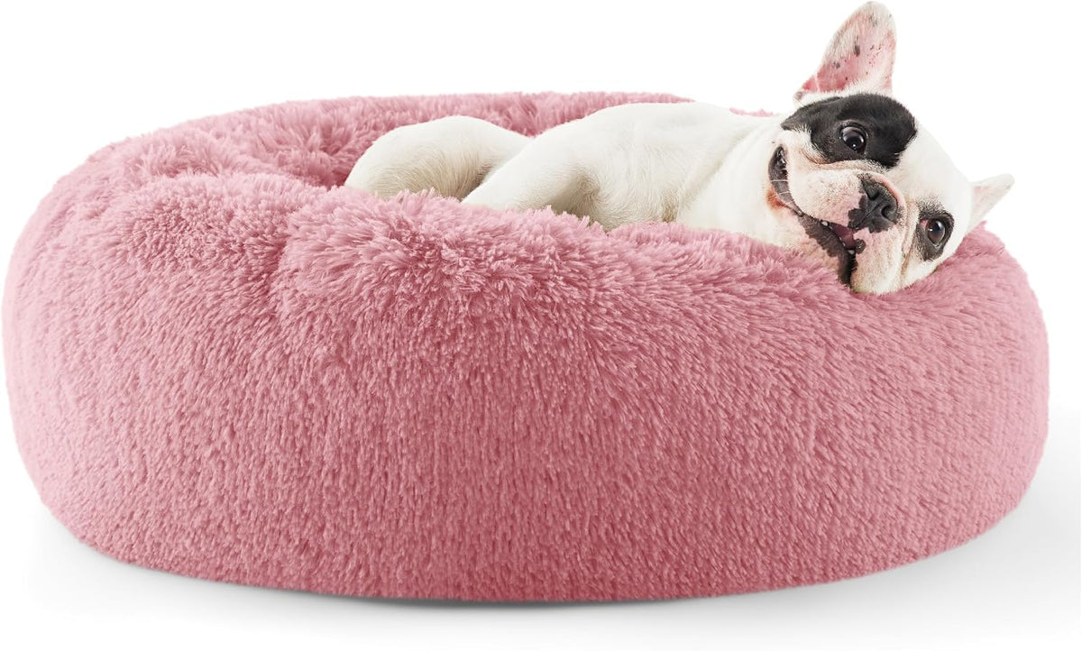 Bedsure Calming Small Dog Bed Donut Washable Cat＆Puppy Bed,23 inches