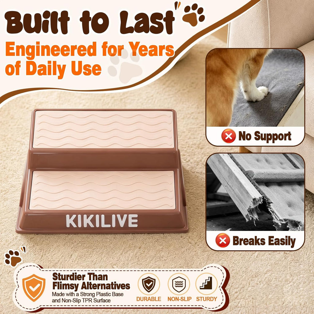 Non-Slip Dog Ramp for Stairs – 2-Step Design, for Small Dogs (6-Pack)