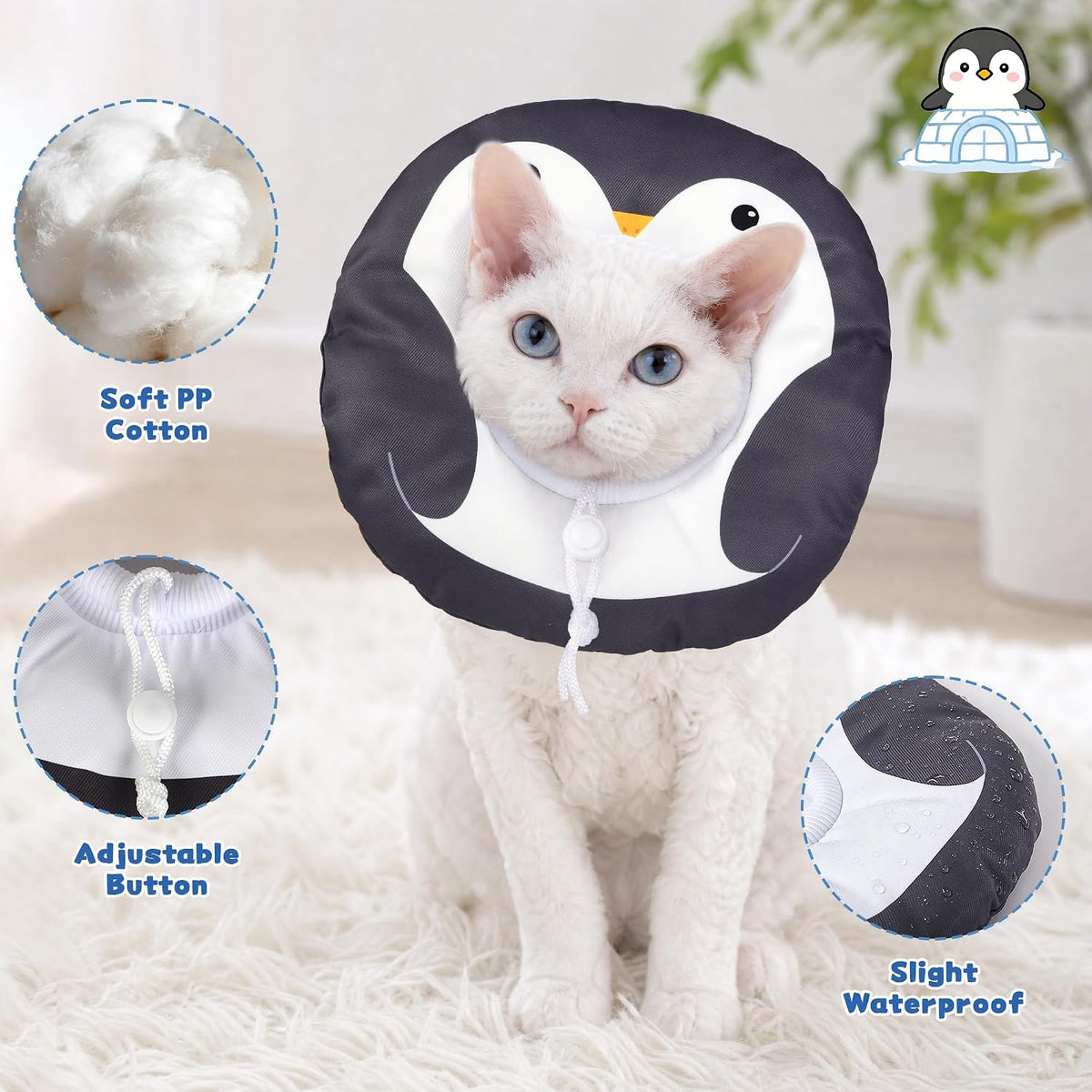 Soft Cat Cone, Medium Waterproof Cat Recovery Collar