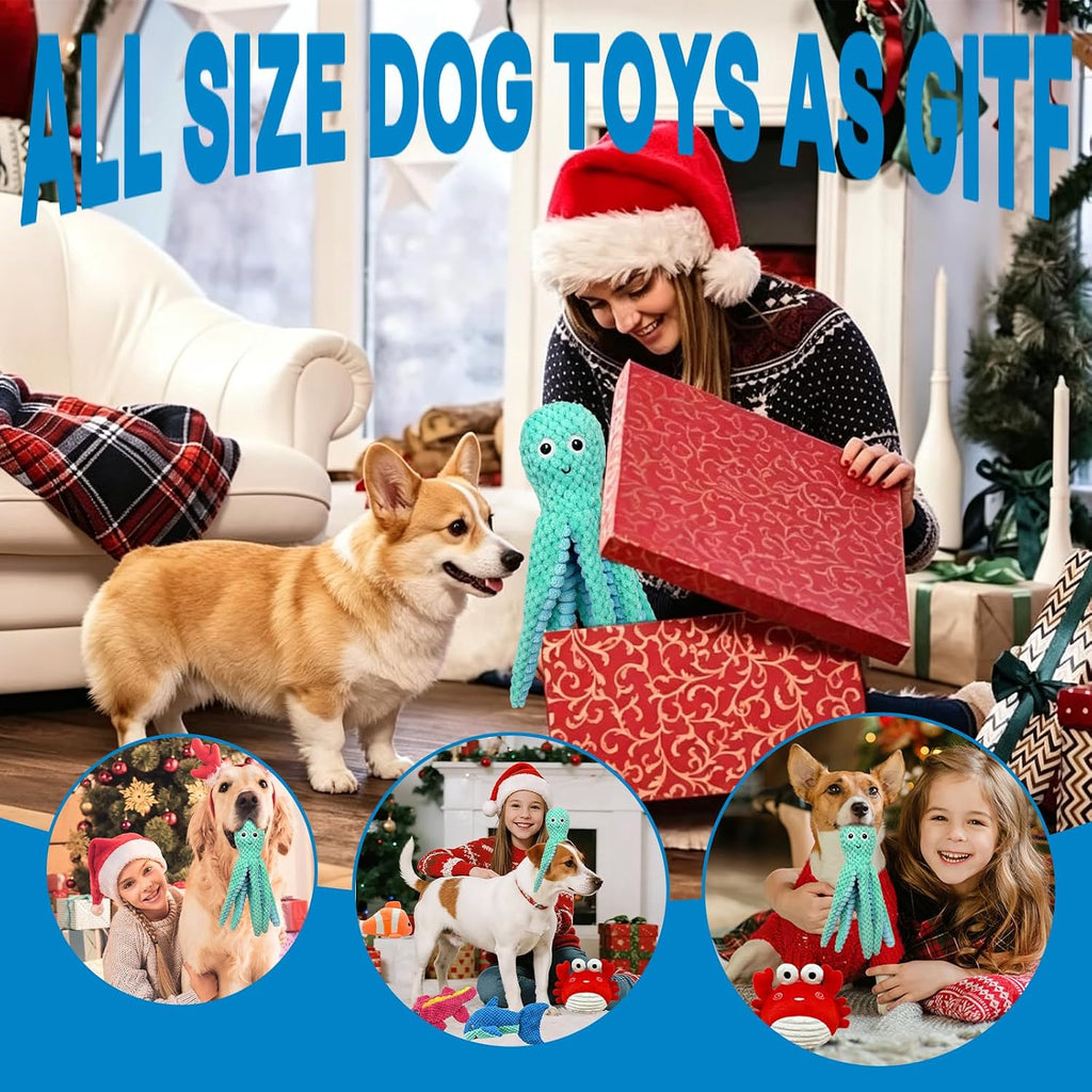 MRSOHRET Dog Squeak Toys for Aggressive Chewers, Crinkle Puppy Chew Toys | 5 Pack Plush Puppy Teething Toys, Tough Durable Stuffed Squeaky Dog Toy for Small Medium Large Breed to Keep Them Busy