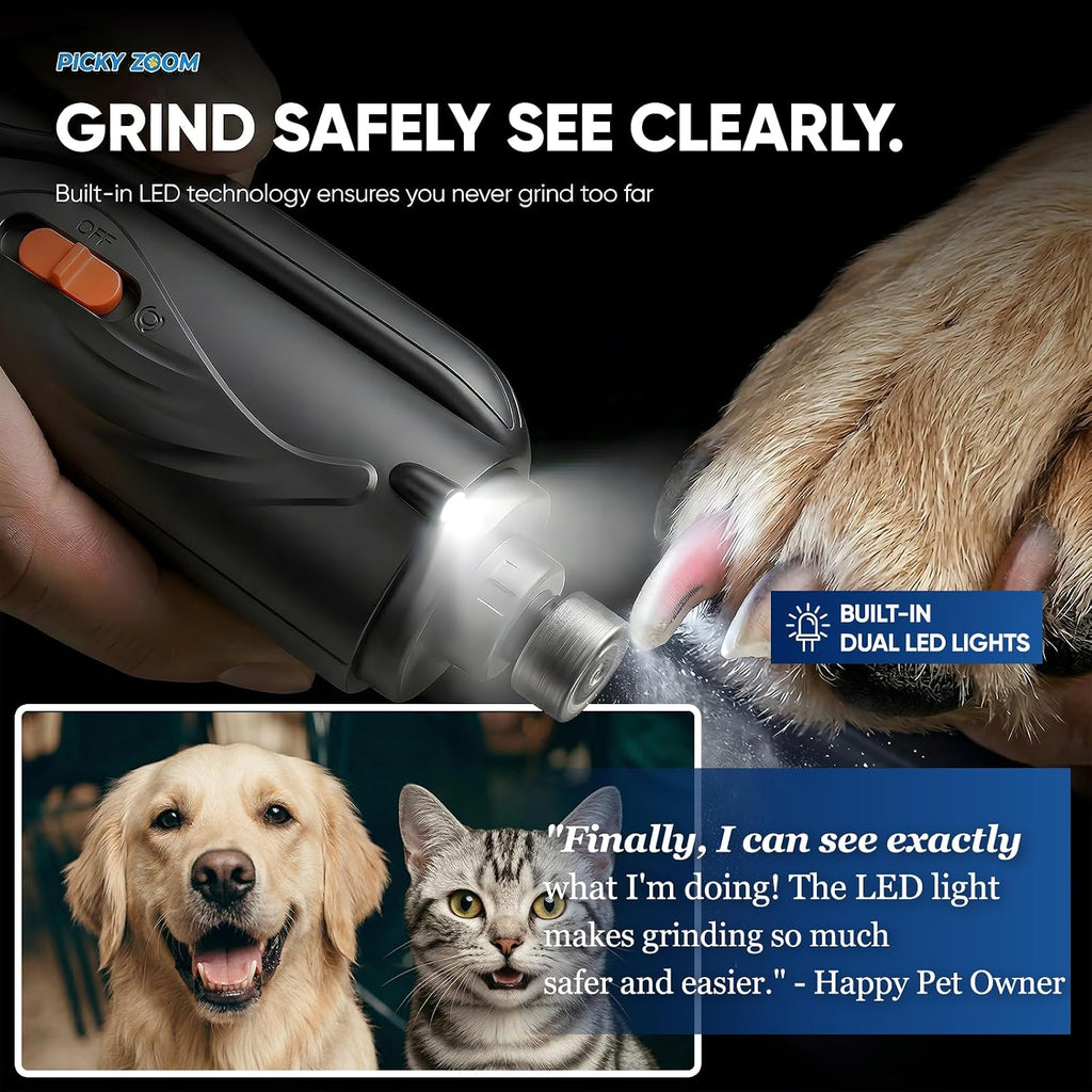 2-in-1 Dog & Cat Nail Clippers and Grinder with LED Light