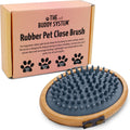 The Buddy System - Pet Close Brush, Oval Palm Brush with Rubber Bristles