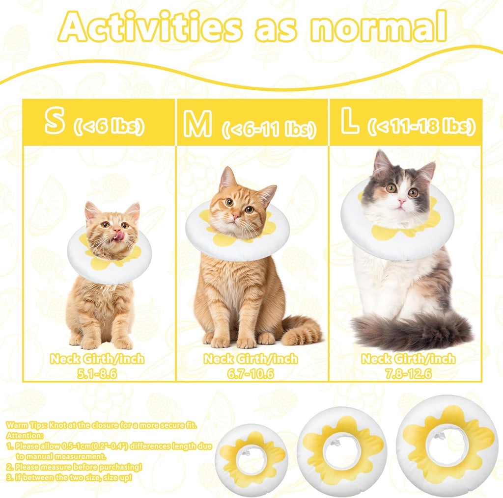 Cat Cone Collar Soft, Adjustable Cat Recovery Cone (Egg, L)