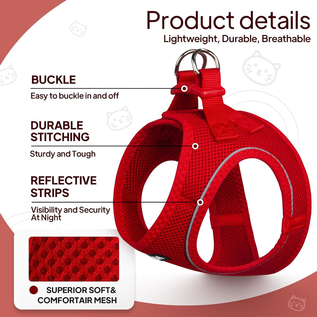 Twoear Cat Harness and Leash Set, Escape Proof Kitten Harness for Walking