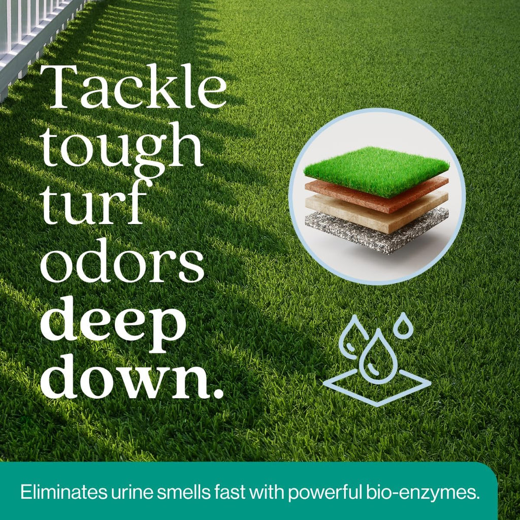 Eco Strong Outdoor Odor Eliminator | Outside Dog Urine Enzyme Cleaner – Powerful Pet, Cat, Animal Scent Deodorizer | Professional Strength for Yard, Turf, Kennels, Patios, Decks (Gallon with Sprayer)