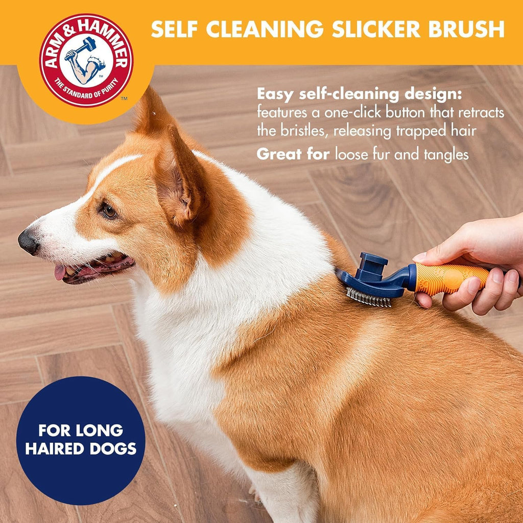 Arm & Hammer Deodorizing Slicker Dog Brush, Sweet Lily & Vanilla, 2-Pack