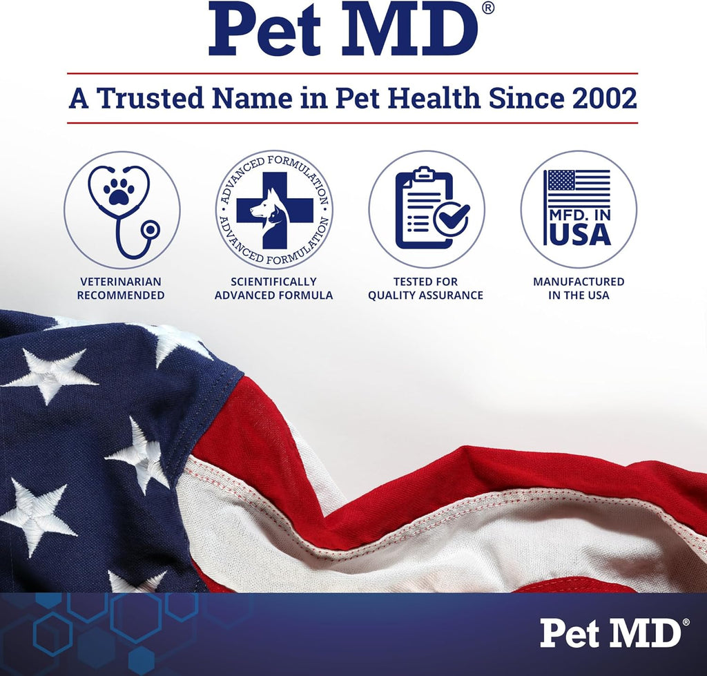 Pet MD Dental Wipes for Dogs Teeth - Fresh Apple & Mint Flavor - 100ct