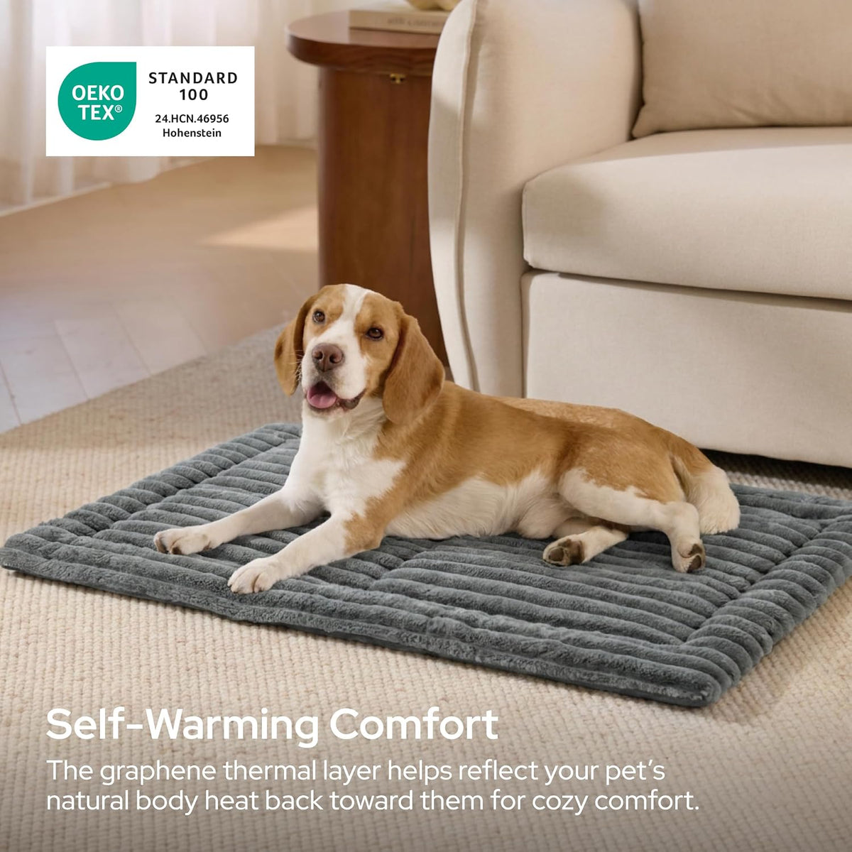 Bedsure ComfyFleece® Self Warming Dog Bed Mat,Large Self Heating Cat Pad