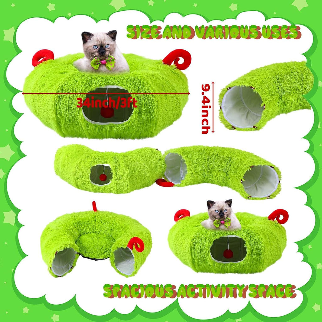 Frienda Christmas Cat Tunnel Bed Under Christmas Tree 3ft x 3ft x 9.4in