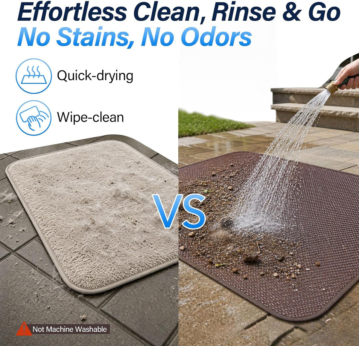 Woven Cool Mat for Dog L/XL, Waterproof Rinse-Clean Pad, 46" x 36"