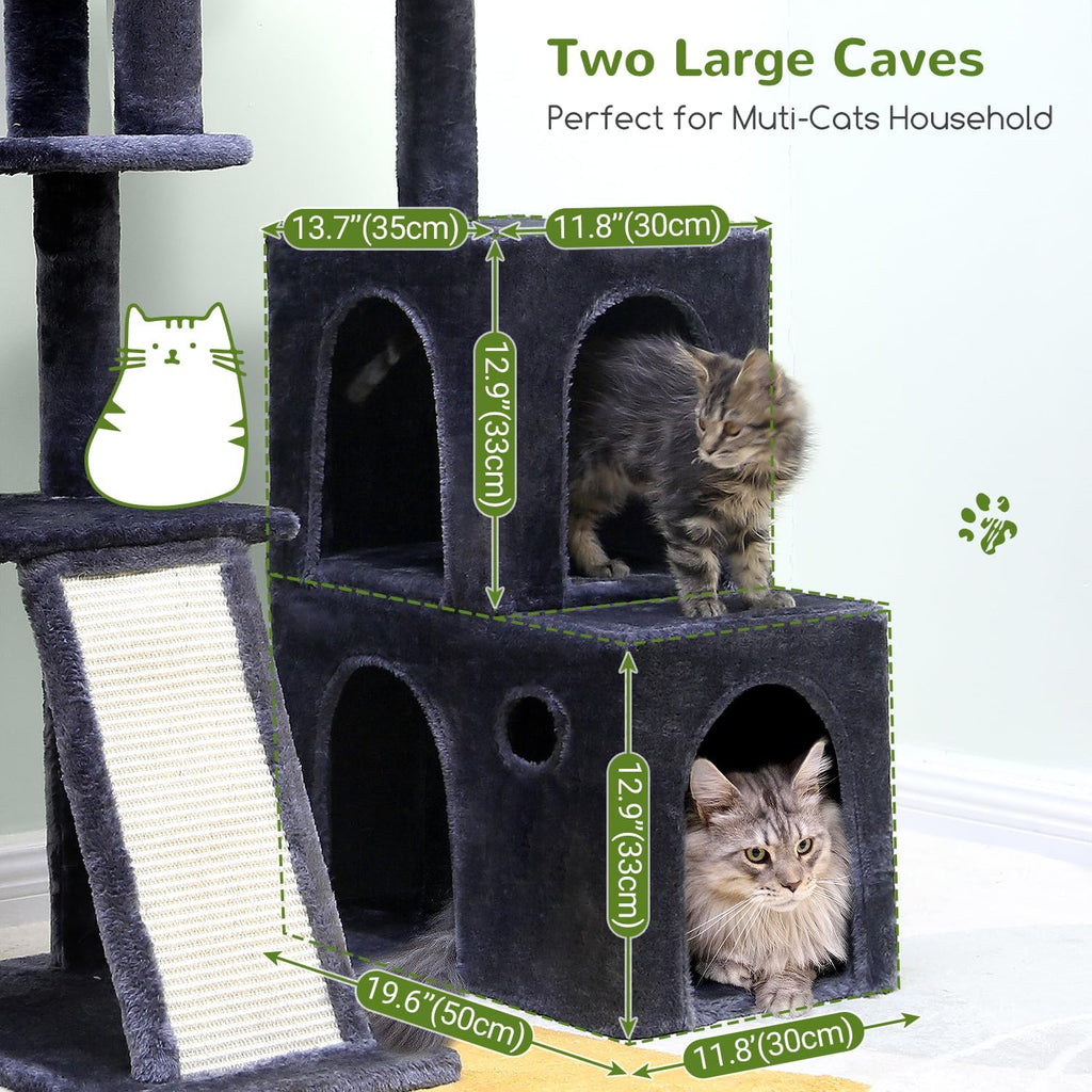 Globlazer Maine Coon Cat Tower for Indoor Adult Cats, F50, Dark Grey