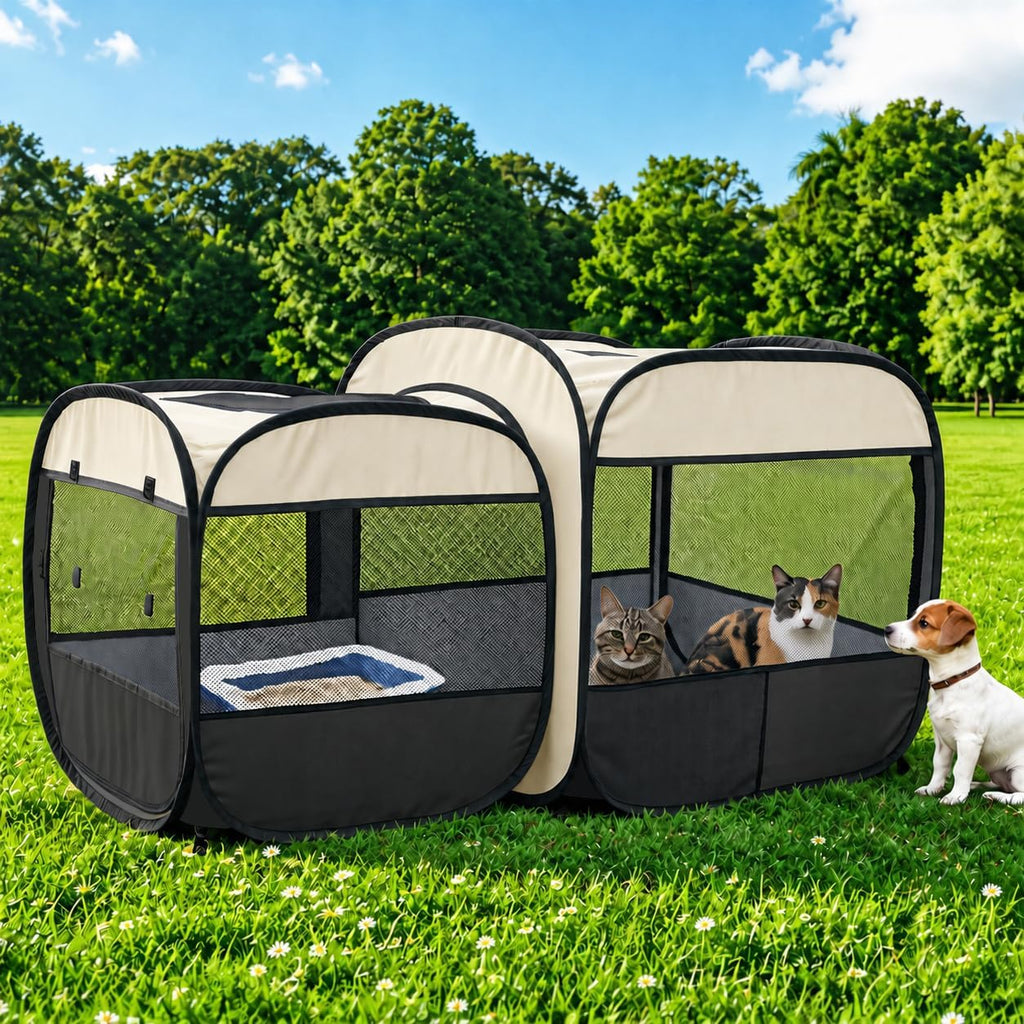2-in-1 Dog Playpen Portable Cat Playpen, Not Separated, No Assembly