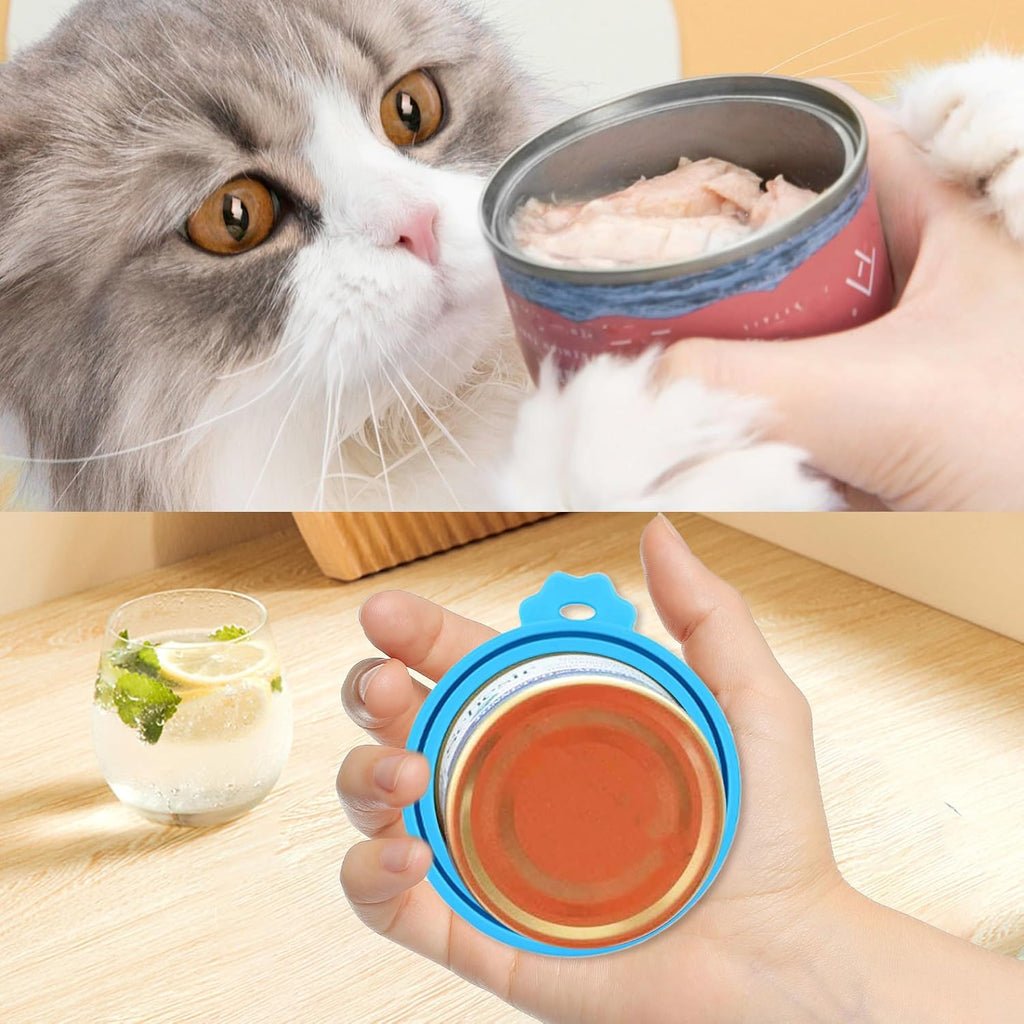 3 Pack Pet Food Can Covers, Silicone Can Lids for Dog & Cat Food