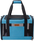 YUNIQUE Soft-Sided Cat & Dog Carrier for Pets Up to 15 Lbs, Airline Approved Collapsible Travel Puppy Carrier with Lightweight Fabric Design (Blue)