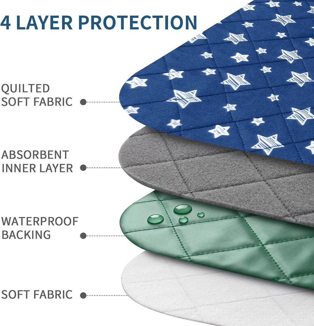 Waterproof Bed Pads Washable 34"x52" 2 Pack | Absorbent Chuck Pads for Incontinence, Waterproof Mattress Protector for Seniors, Bedwetting Kids, Hospitals, Pets