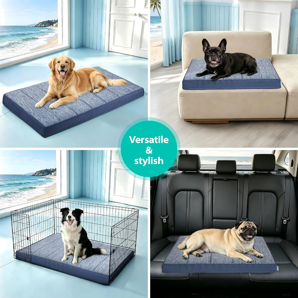 Cooling Dog Bed for 2XL Large Dogs, QMAX>0.5 Waterproof Pet Beds