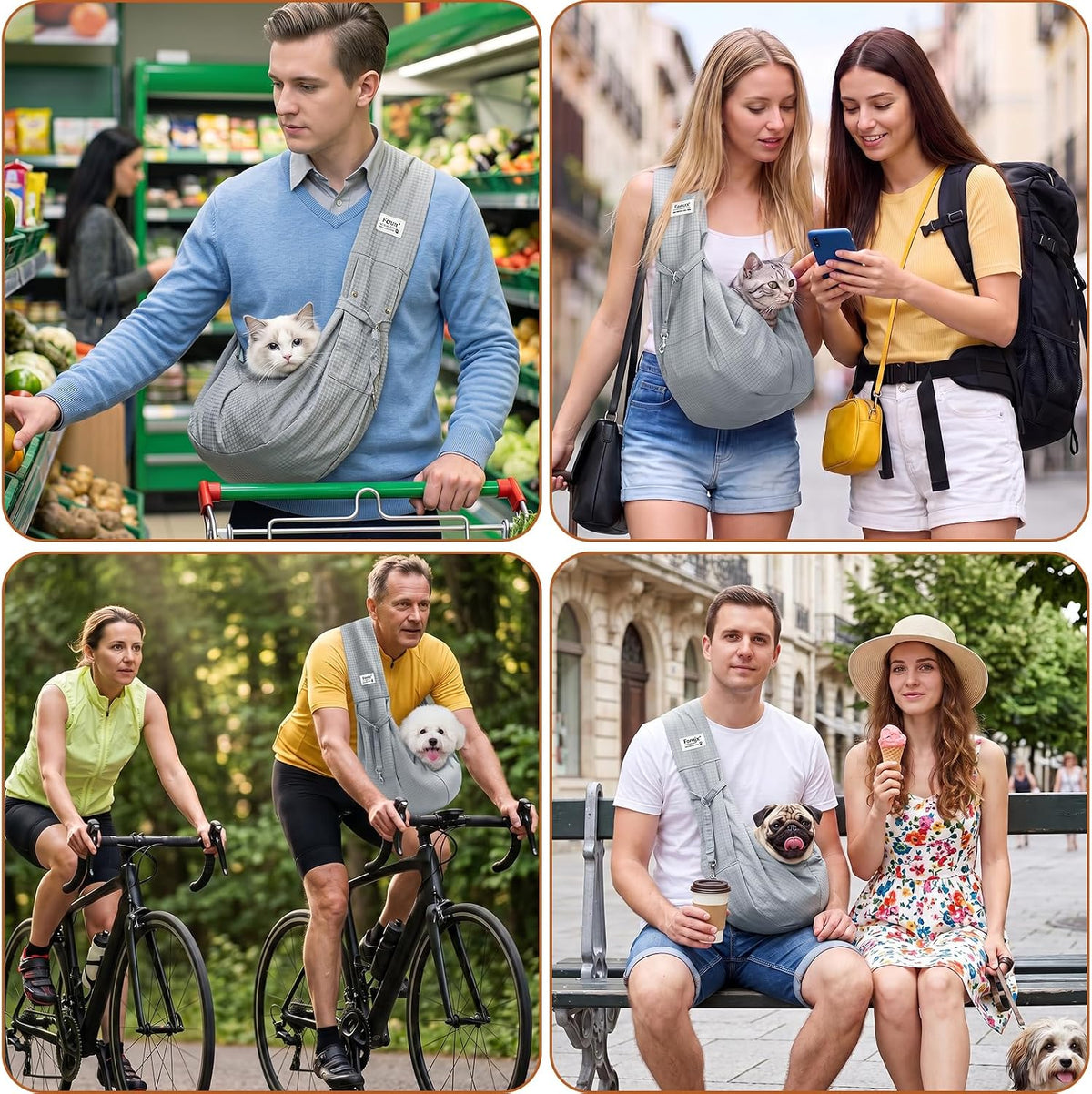 Dog Sling Carrier, Lightweight Breathable Puppy Carrier for Small Dogs&Cats