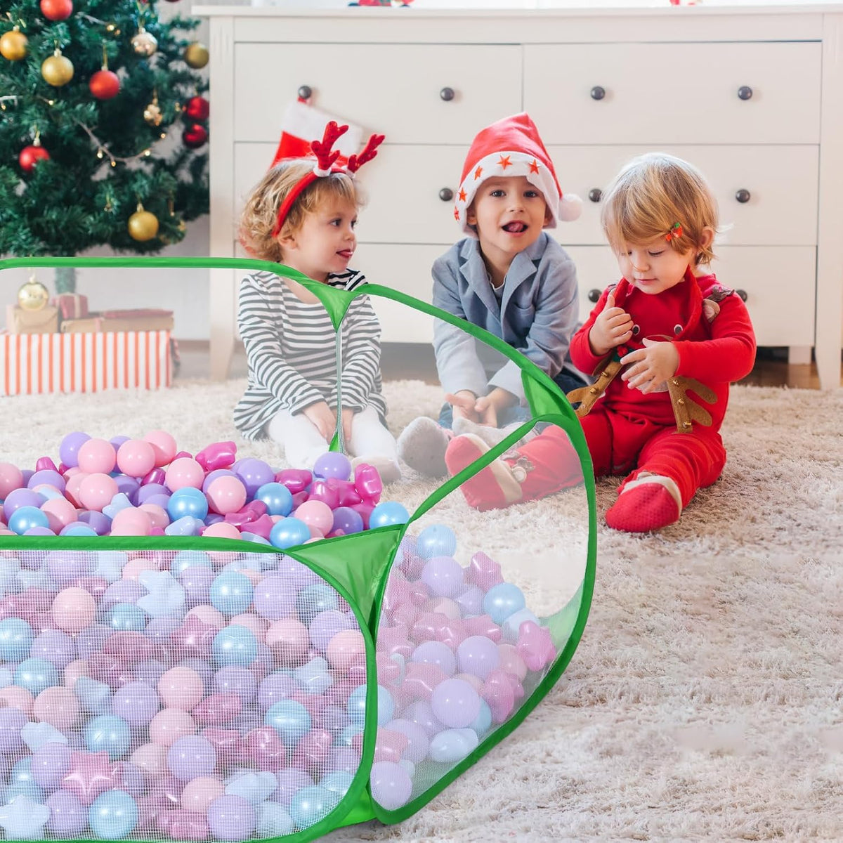 STARBOLO Kids Ball Pit Play Pool Play Tent, Toy Ball Play Pool Foldable Play Tent for Kids Girls Boys Pets Indoor and Outdoor, Balls Not Included (Green).