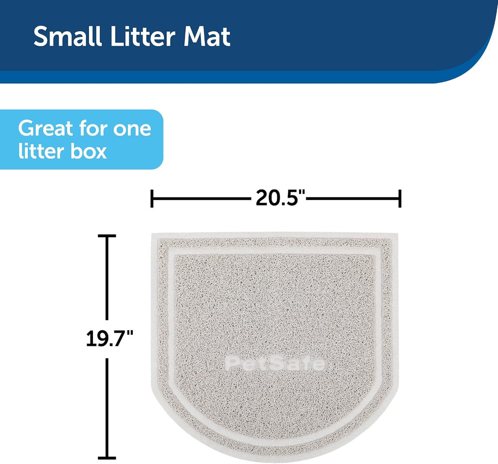 PetSafe Anti-Tracking Cat Litter Mat, Small | 20.5 x 19.7 in, Durable Mesh Trapping Mat for Crystal & Clay Clumping Cat Litter, Leakproof Double-Layer Backing, BPA-Free