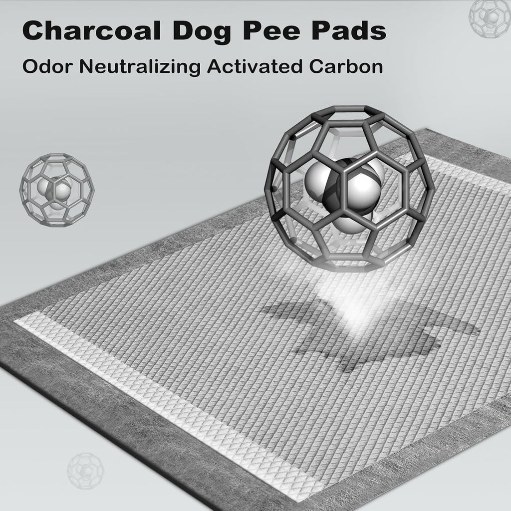 MIZOK Pee Pads for Dogs Charcoal Disposable No Leak XL Large 30x36in 35Ct | High Capacity Carbon Absorption, Ultimate Odor Control, Heavy Duty Pee Pads, Perfect for Large Breeds and Overnight Use