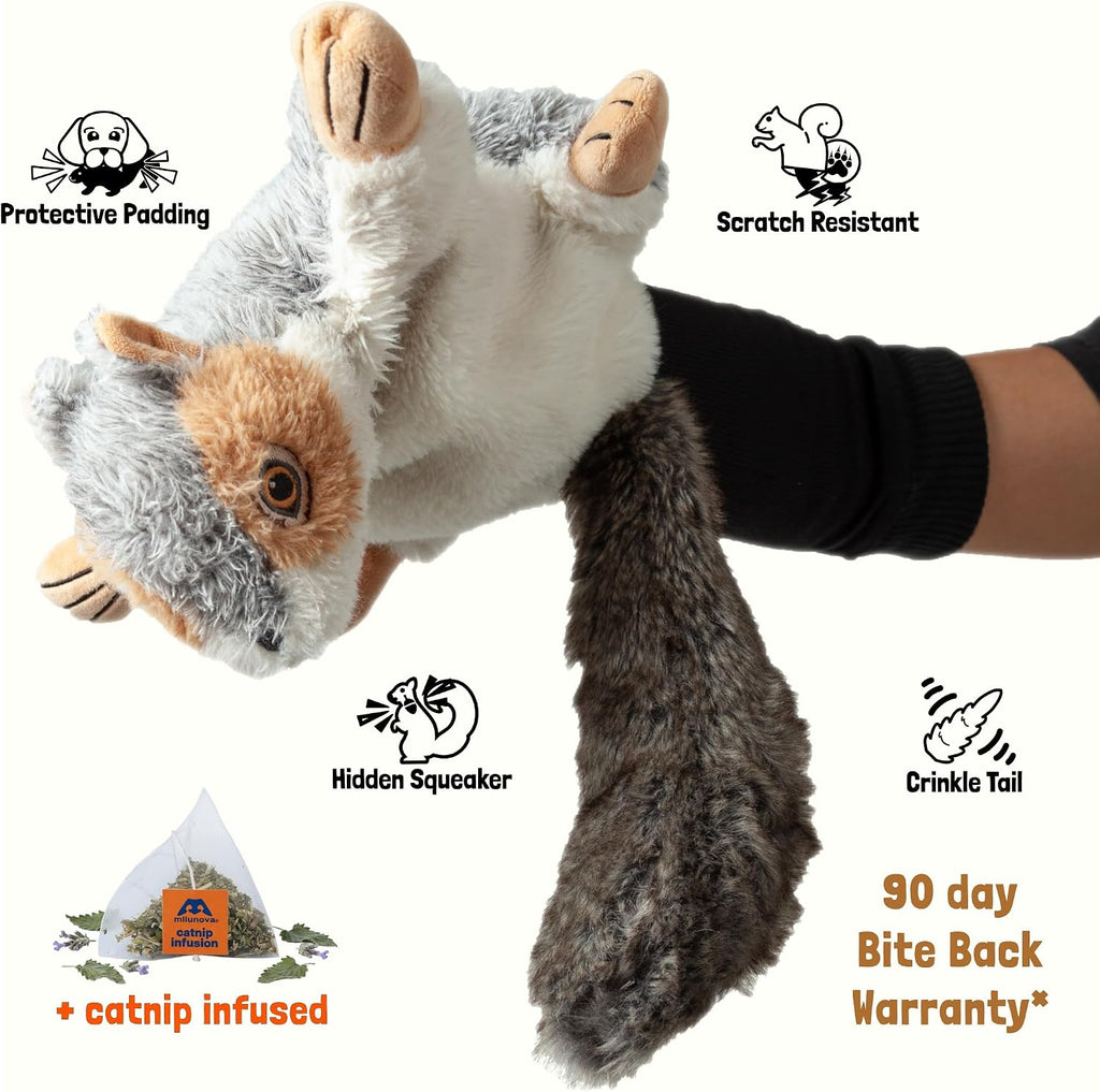Milunova Pupr Pals Cat Wrestling Glove (Catnip Infused) Hand Puppet Toy with Tough Padding for Safe Interactive Play, Protection to Stop Kitten Scratching Hands; for Boredom-Busting Exercise
