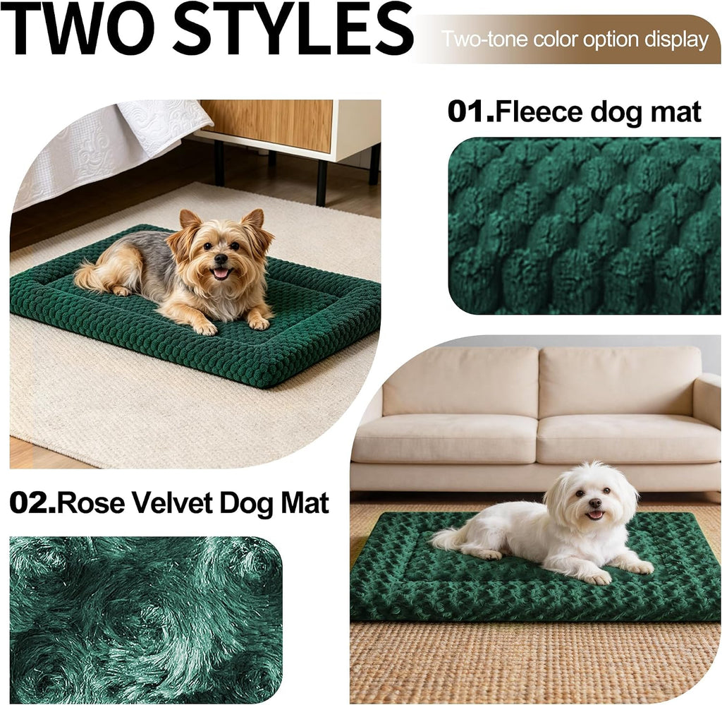 Dog Bed Mat, Soft Dog Beds - Portable Crate Pad for Dogs & Cats