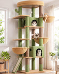 Globlazer Extra Large Cactus Cat Tree for Indoor Multiple Cats, S78G, Green