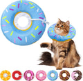 Seyezo Cat Cone Collar Soft, Adjustable Recovery Collars, Donut Blue, Large