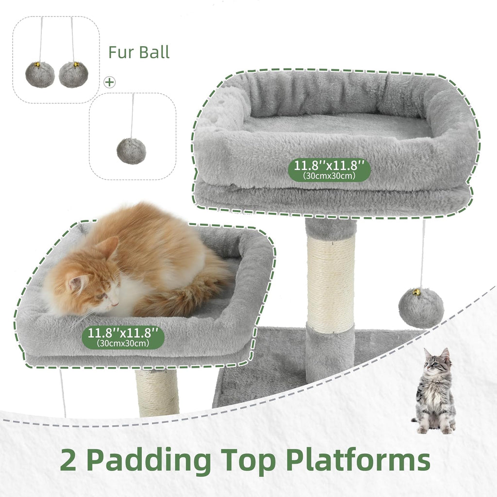 Gitelsnour Cat Tree Tower Multi-Level with 2 Scratching Boards, GCT022W