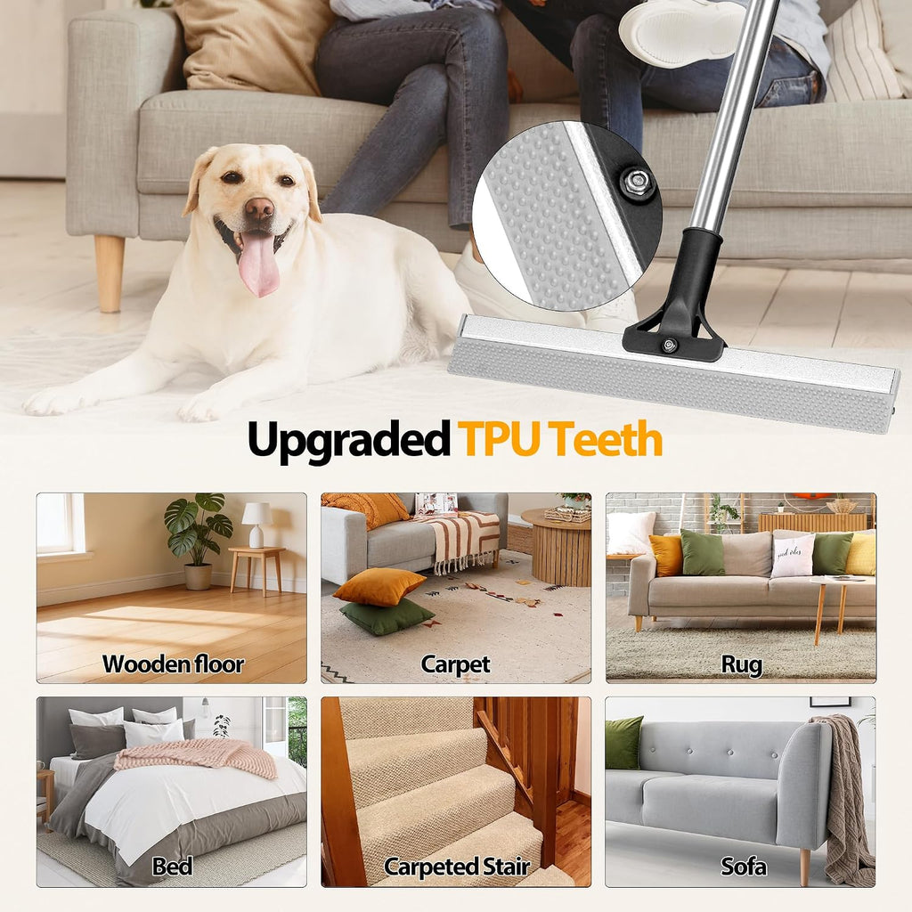 Carpet Rake for Pet Hair Removal Tool,Reusable Hair Remover Broom