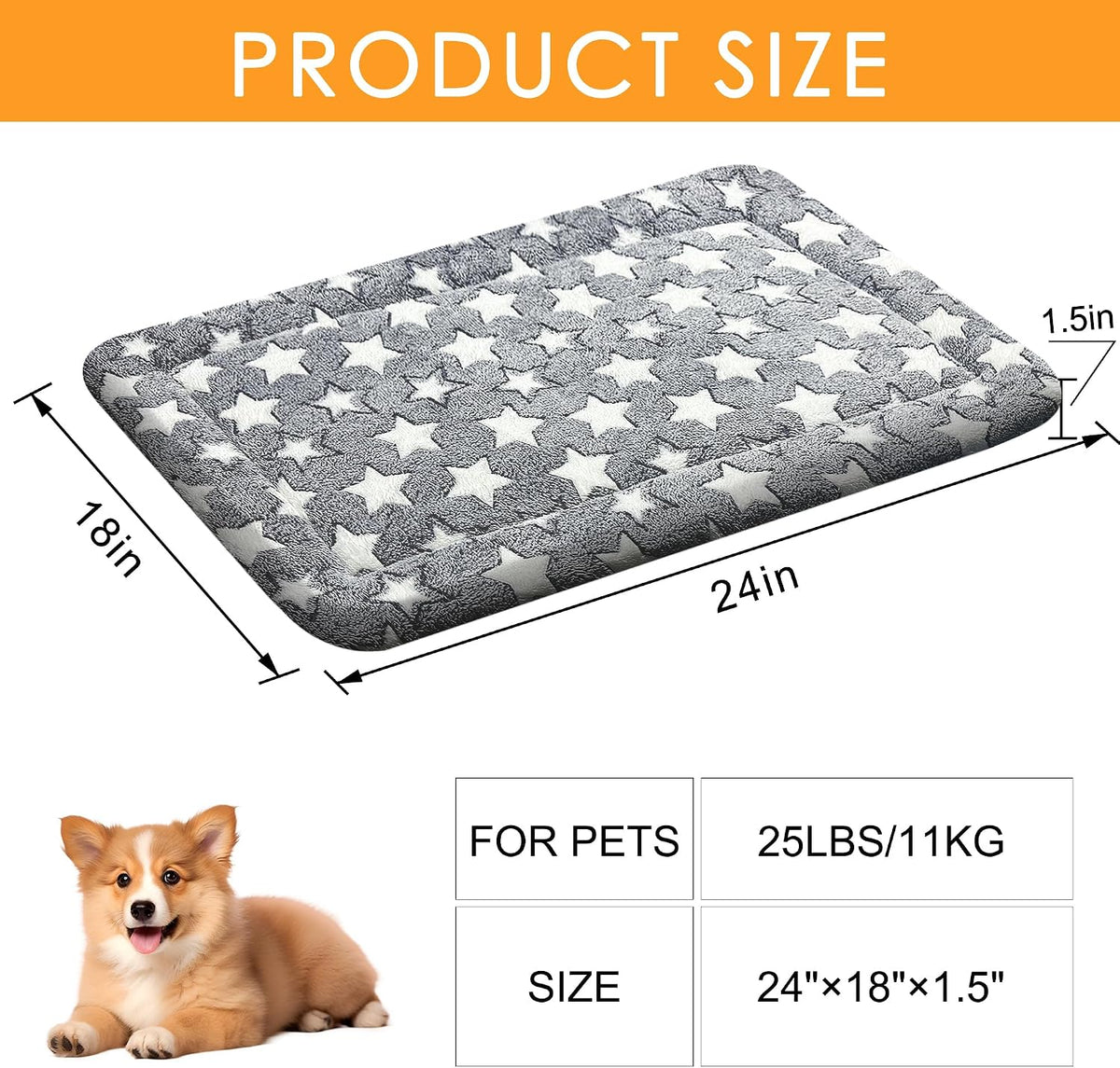 4 Pcs Dog Crate Pad Washable Cat Dog Pet Bed Medium Mat 24 inch Color Blend