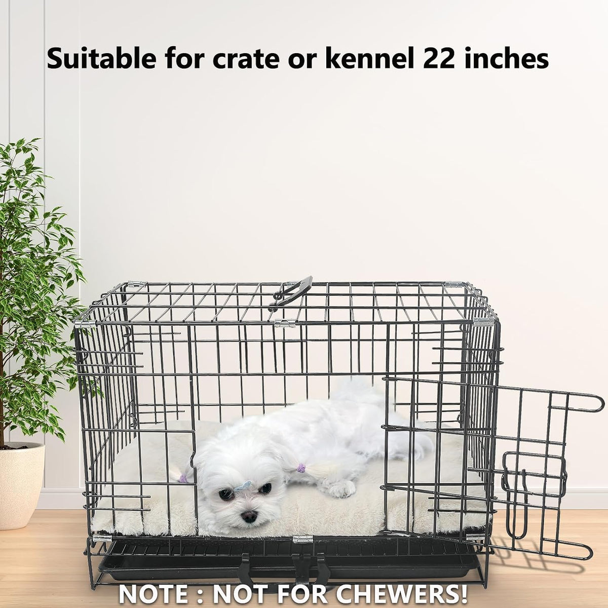 Crate Beds for Small Dogs Ultra Soft Cat Bed for Indoor Cats Washable & Anti-Slip XS Kennel Pads for Crates 22 Inch Fluffy Comfy Pet Sleeping Mat for Puppy and Kitten,Beige