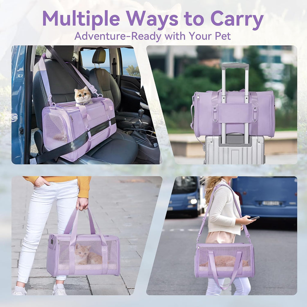 PETSFIT Large Cat Carrier with Patented Safety Buckles,Big Cats Up to 20 lb