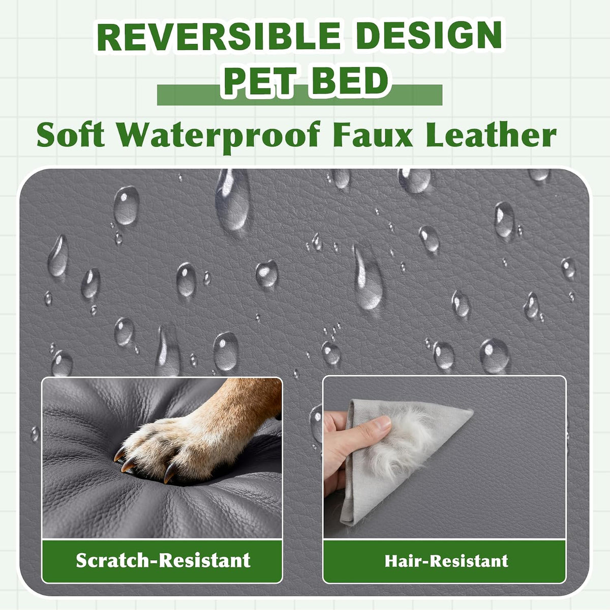 XXL Dog Bed Waterproof Outdoor Large Crate Pad 48"Washable Leather Wipeable