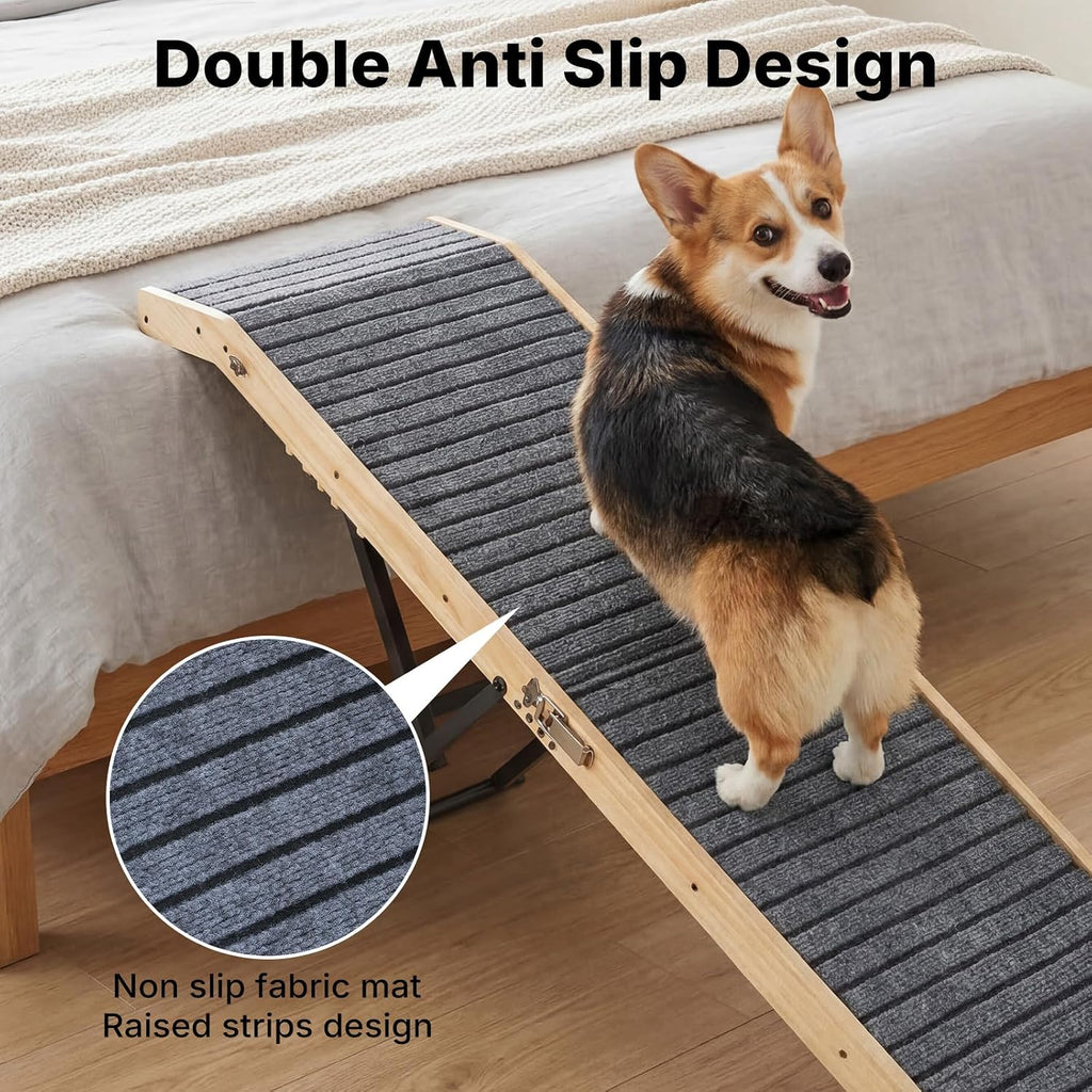 Veehoo Dog Ramp for Couch High Bed, 65" L Folding Dog Stairs for Small Dogs