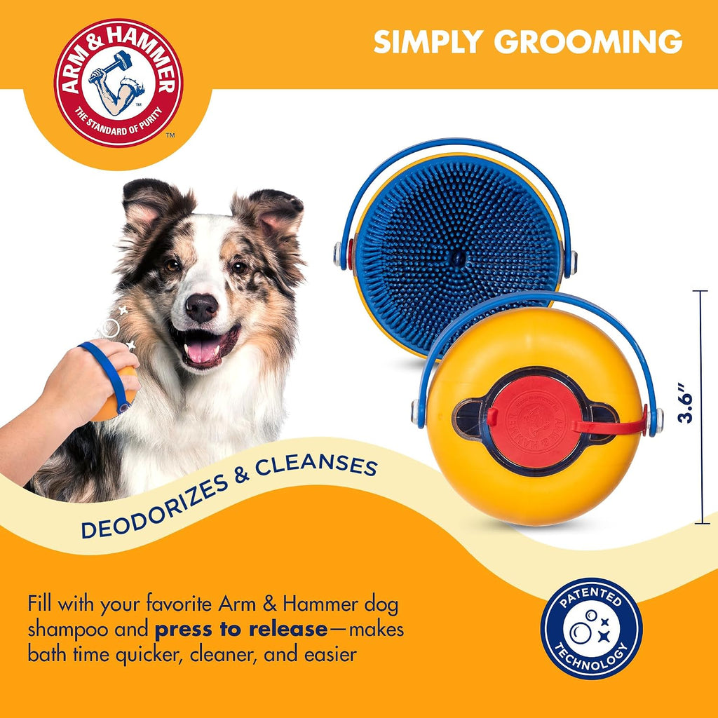 Arm & Hammer Simply Grooming Soap Dispensing Palm Dog Brush