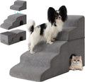 Ahpmeoa Dog Stairs for Bed 23'' H, 5-Step Dog Steps for High Bed, Grey