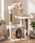 Small Cat Tree for Kittens, 30" Compact Cat Tower with Wide Base
