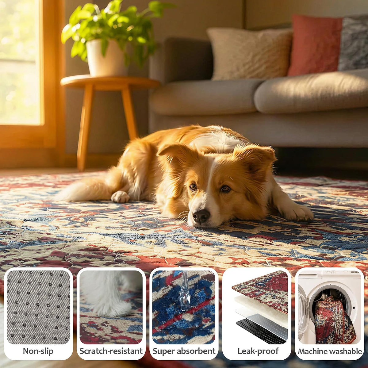 Washable Pee Pads for Dogs 18"x24" 2 Pack Reusable Puppy Potty Pad