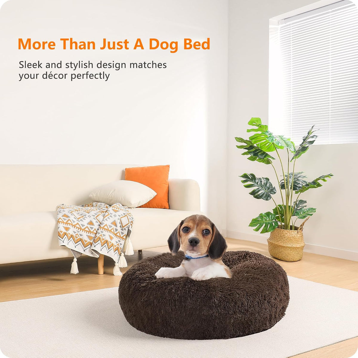 Dwanton Orthopedic Small Donut Dog Bed & Cat Bed, Gel Memory Foam, 24"