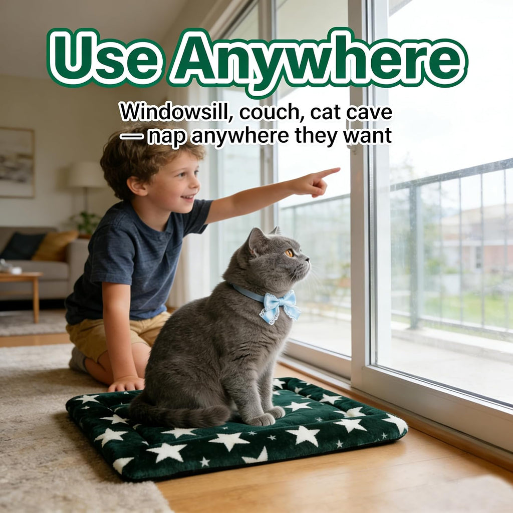 Cat & Dog Bed Mat - Reversible Dog Crate Bed Mats, Soft & Breathable Kennel Pad, Durable Crate Bed for Extra Small Dogs & Cats