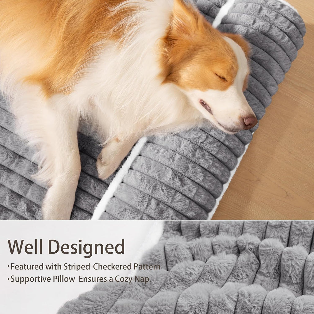 Orthopedic Large Dog Bed Pillow Pet Sofa Bed 56''X40'' Grey