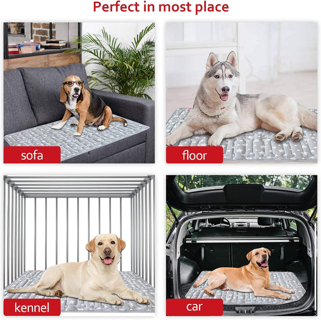 Dog Crate Bed Mat (36" X 23"), Soft Dog Bed Pad Mat with Cute Stars