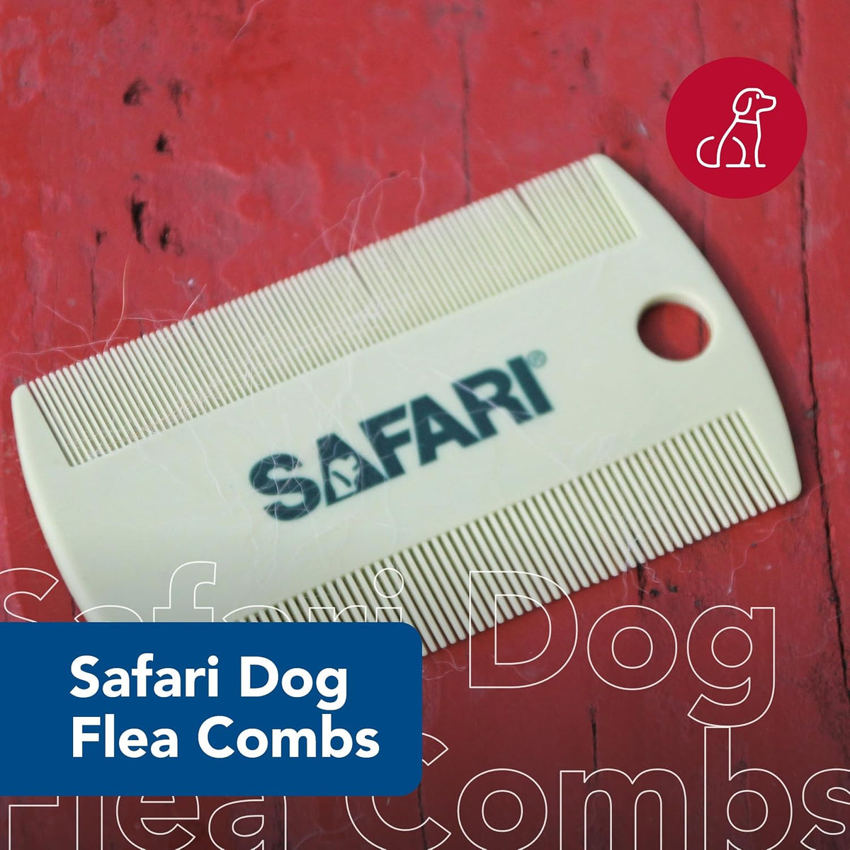 Coastal Pet Safari Double-Sided Grooming Comb - One Size Short Hair Dog Grooming Kit for Flea Prevention and Detection 
