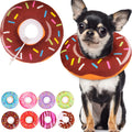 Cat Cone Collar Soft, Cute Cat Donut Collar After Surgery, Adjustable Kitten Recovery Cones to Stop Licking, Lightweight Neck Elizabethan Collars for Cats Kittens (Brown, Large)