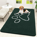 OLANLY Dog Door Mat for Muddy Paws 59x35, Paw Print Design Chenille Mud Mat