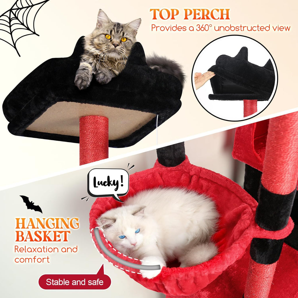 Globlazer Extra Large Gothic Cat Tower for Big Cats 20 lbs, 81in, F81